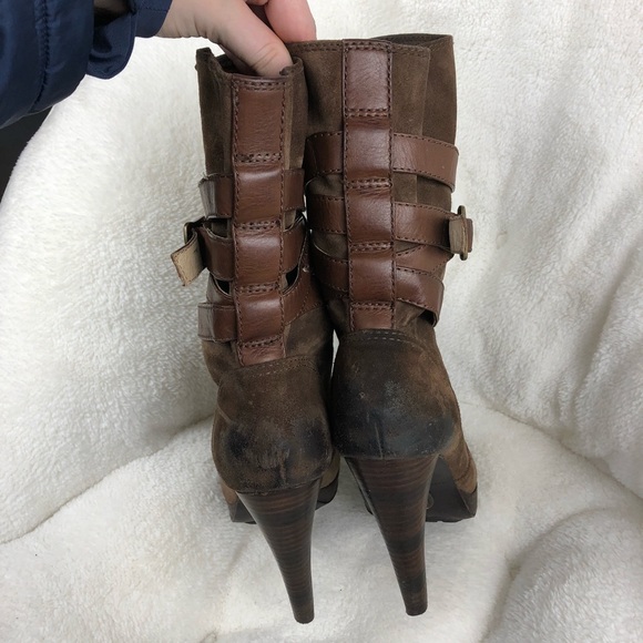 Frye Suede Harlow Multi Strap Boots - Picture 3 of 8